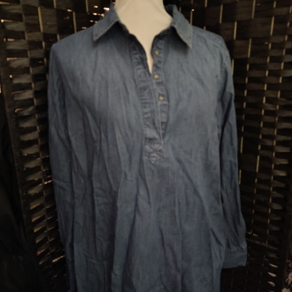 Denim Button-Up Shirt